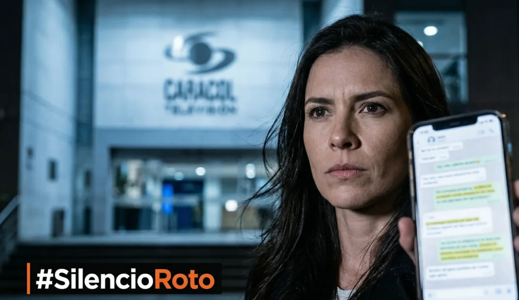 Catalina Botero exponiendo el Escándalo en Caracol Televisión por denuncias de acoso sexual.